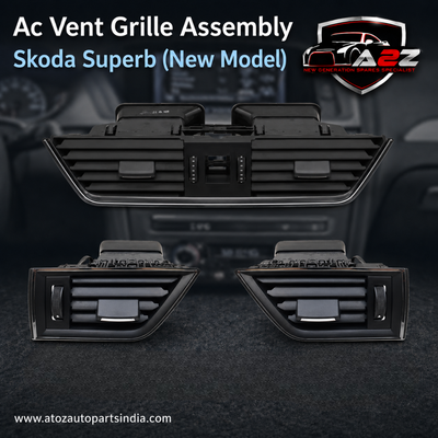 Black Ac Vent Grille Assembly Center 3VD820951  & Right & Left  Compatible With Skoda Superb (New Model)