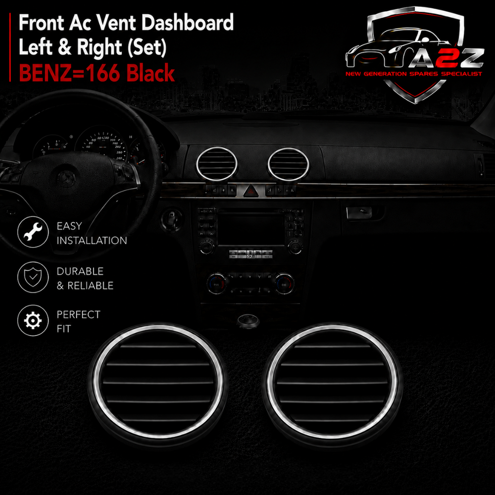 Front Ac Vent Dashboard  Left & Right (Set) 1668302354 Compatible With BENZ=166 Black