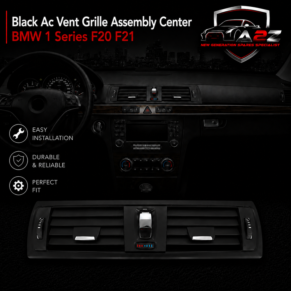 Black Ac Vent Grille Assembly Center 9207116 & Right 9205355 & Left 9205356 Compatible With BMW 1 Series F20 F21