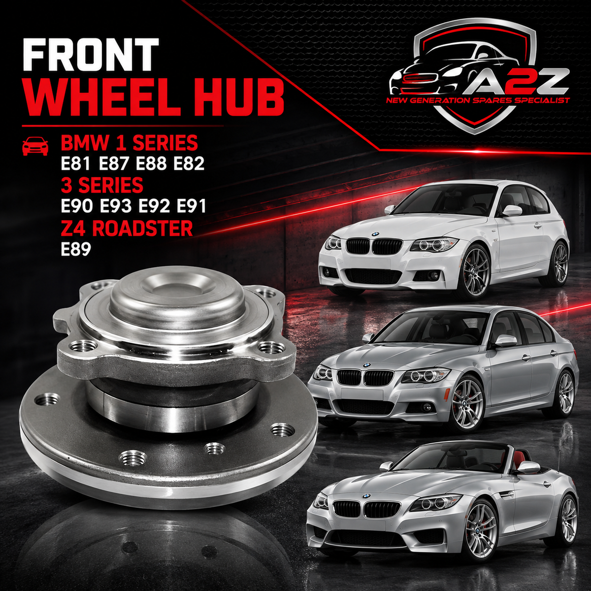 Front Wheel Hub 31216765157 & 33416762321 Compatible With BMW 1 Series E81 E87 E88 E82 & 3 Series E90 E93 E92 E91 & Z4 Roadster E89