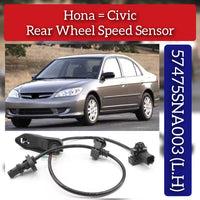 Rear Left ABS Wheel Speed Sensor 57475SNA003 57475SNA013 57475SNA023 Compatible With HONDA CIVIC