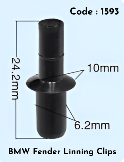 Fender Linning Clips {Set Of 10} Code:1593 Compatible With BMW