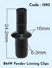 Fender Linning Clips {Set Of 10} Code:1593 Compatible With BMW