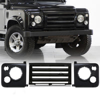 Front Bumper Grille & Headlamp Surrounds Cover (Black) Compatible With Land Rover Defender L663 (2020)