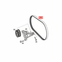 Multi Rib Belt Kit 6PK1075K1 Compatible With MERCEDES-BENZ C-CLASS (W205), C-CLASS Convertible (A205), E-CLASS (W213) (CONTINENTAL)
