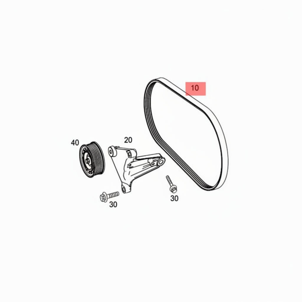 Multi Rib Belt 6PK1075 A0039935396 Compatible With MERCEDES-BENZ C-CLASS (W205) C-CLASS Convertible (A205) E-CLASS (W213) (CONTINENTAL)