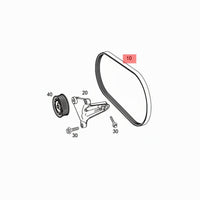 Multi Rib Belt 6PK1075 A0039935396 Compatible With MERCEDES-BENZ C-CLASS (W205) C-CLASS Convertible (A205) E-CLASS (W213) (CONTINENTAL)