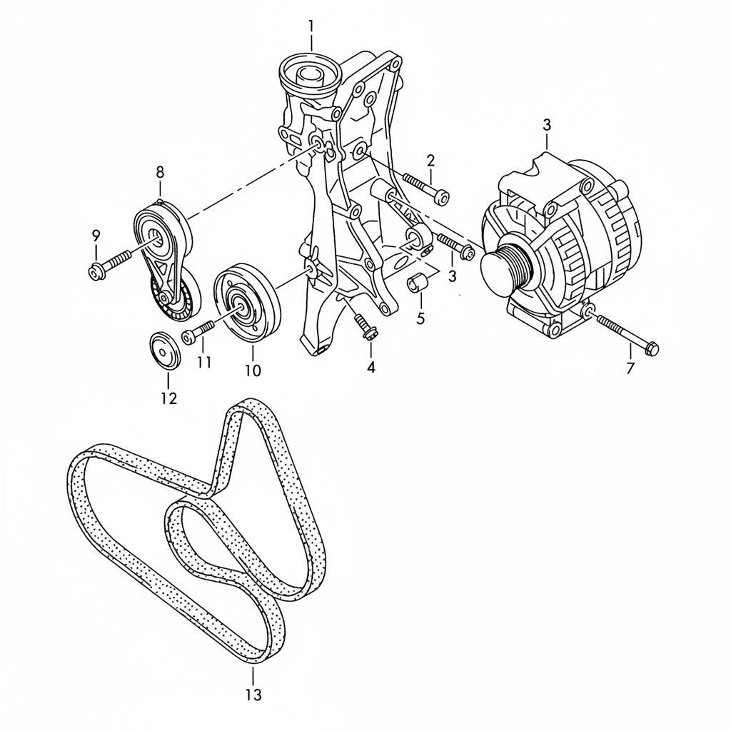 Belt Tensioner With Pulley 06H903133G 06H903133F 06H903137C Compatible With AUDI A4 A5 Q5