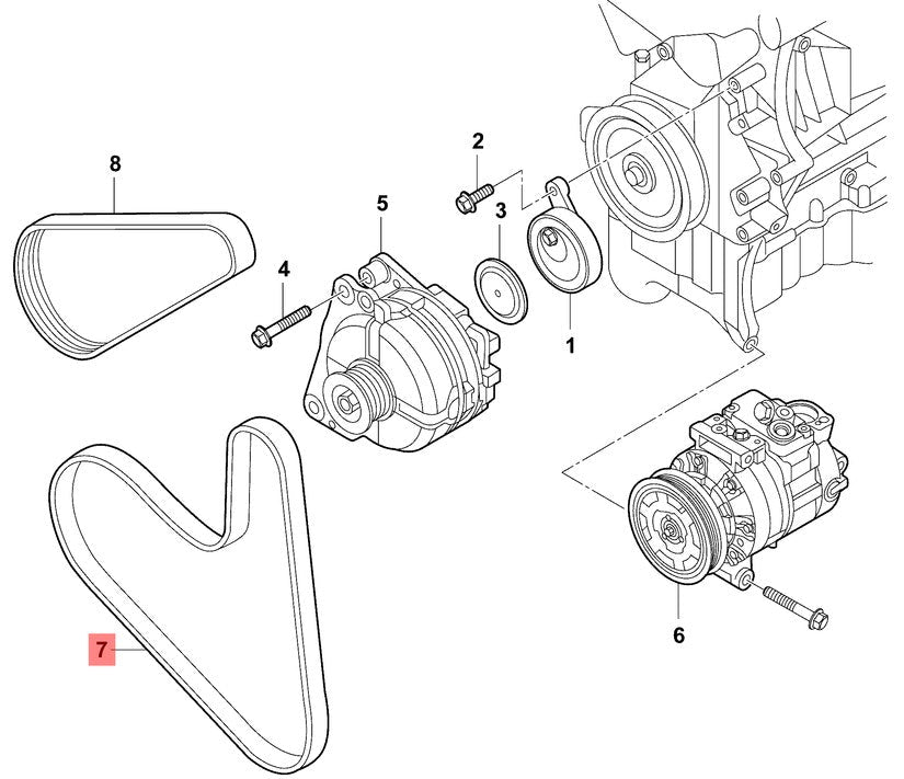 Multi RIB Belt 6PK1000 04E145933A Compatible With AUDI Q3 (8UB, 8UG) (CONTINENTAL)