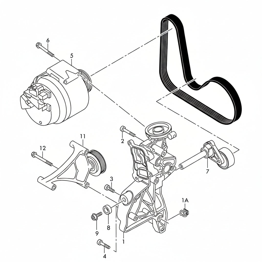 Multi Rib Belt 6PK1120 06J260849D 06A145933D  25212-2U020  25212-2U030 Compatible With SKODA OCTAVIA II (1Z3) | LAURA (CONTINENTAL) Tag no : 45
