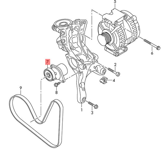 Belt Tensioner With Pulley 06L903133D 06K903133A 06K903133G 06K903133L Compatible With AUDI SKODA A4 A6
