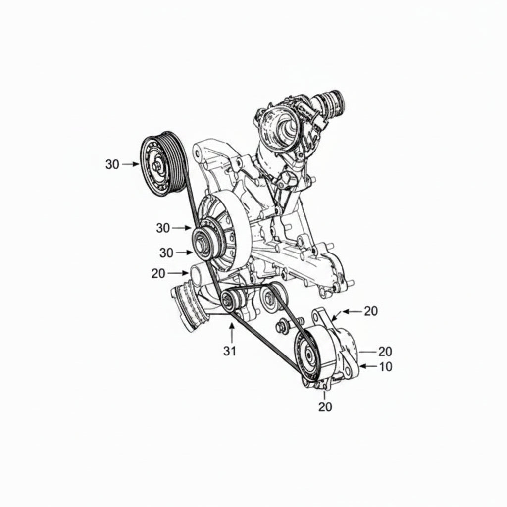 Belt Tensioner With Pulley A2762000370  2762000170 Compatible MERCEDES-BENZ C-CLASS (W205) & GLE (W166) & GLS (X166) & GLC (X253) & CLS (C218) Tag no : 9