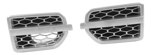 Mud Flap Grille/Air Intake Fender Vents Side Grille Set (Silver) Left LR057531 & Right LR057530 Compatible With Land Rover Discovery 4 L391
