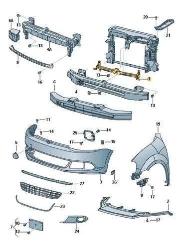 Front Radiator Upper Bracket 5C6805706D Compatible With Volkswagen  For JETTA Tag No.288