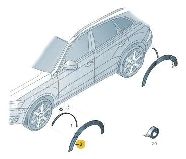 Front Right Wheel Arch (EYEBROW) 8R0853728B 8R0853728B1QP Compatible With AUDI Q5 (8RB) Tag-EY-28