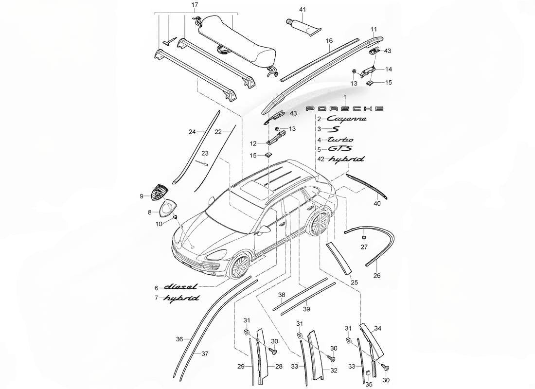 Rear Trunk Lid Molding Trim 95851295500 Compatible With PORSCHE CAYANNE 2011-2014 Tag No.155
