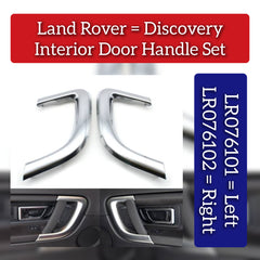 Interior Door Handle Surrounding Cover Trim  Silver Chrome  Left LR076101 & Right LR076102 Compatible With Land Rover Discovery (2015-2019)