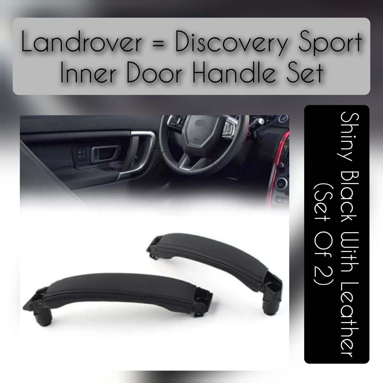 Left/Right  Interior Door Pull Handle Glossy Black 28LR076151  28LR076152 Compatible With Land Rover Discovery 2015-2019