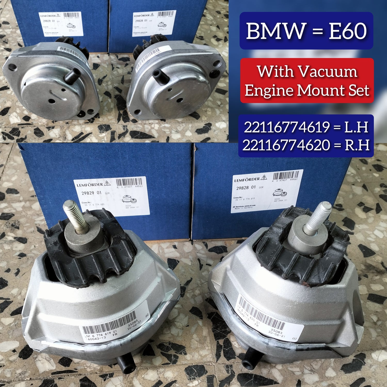Engine Mounting 22116774619 22116774620 Compatible With BMW 5-Series (E60)