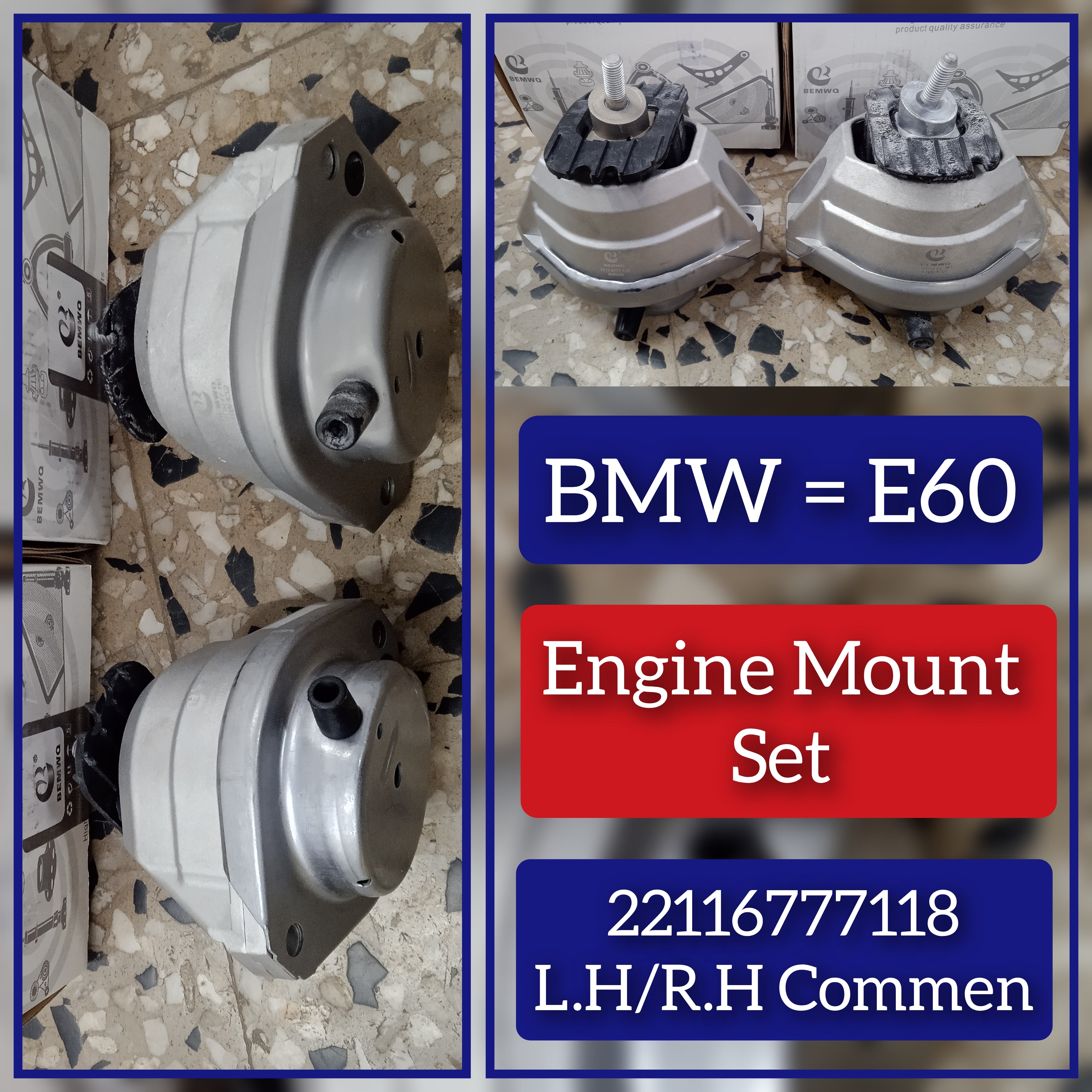 Engine Mounting Left & Right 22116777118 Compatible With BMW 5 SERIES E60 2006-2010