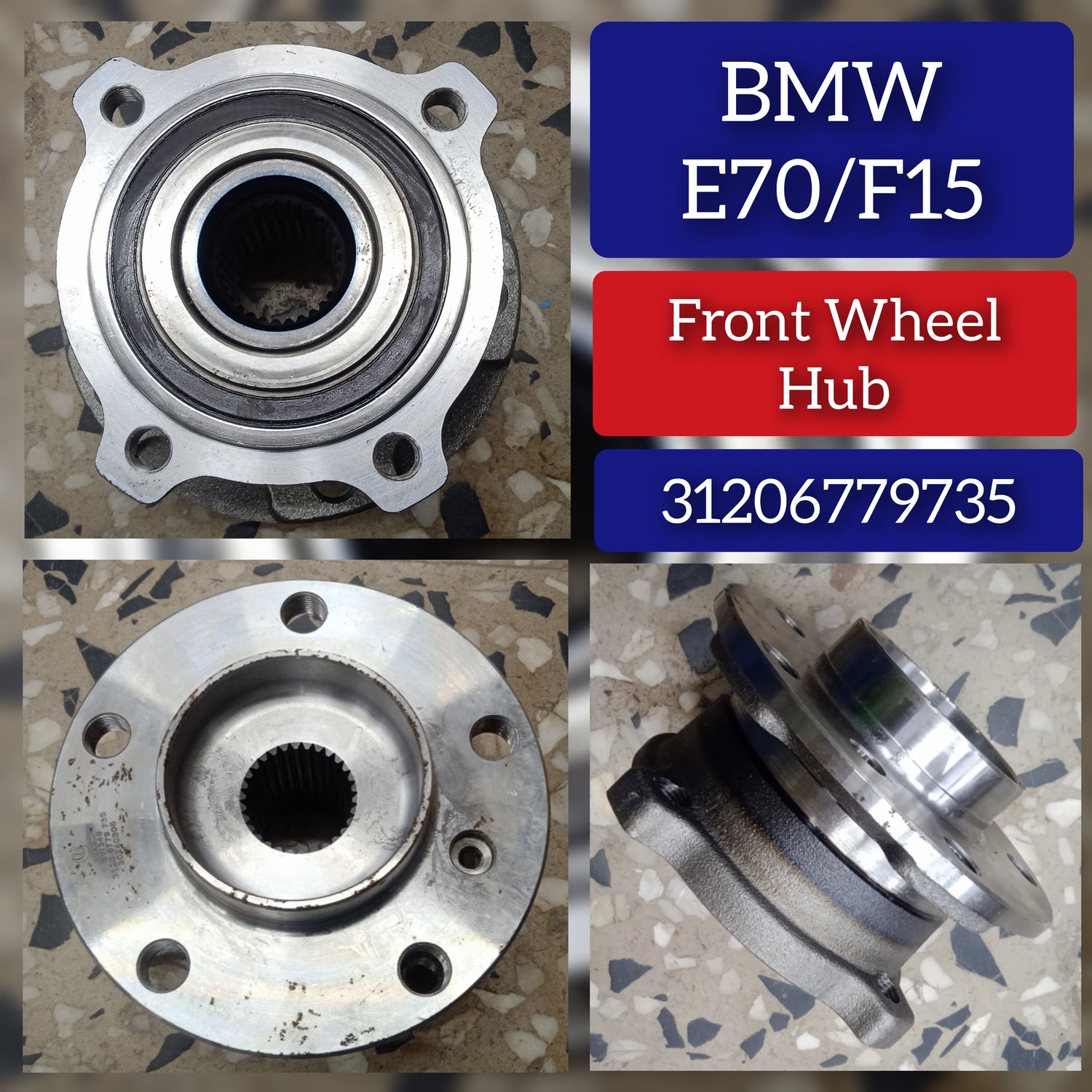 Front Wheel Hub 31206779735 31226882263 31206795959 31226867808 6773207 6795959 6867808 Compatible With BMW X5 E70 & X5 F15, F85 & X6 E71, E72 F16, F86