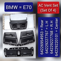 Black Ac Vent Grille Center 64229220101 & Right 64229227768 & Left 64229227767 & Rear 64226954953 Compatible With BMW X5 E70