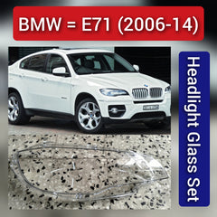 Front Headlight Glass Compatible with  BMW E71 2006 -2014.