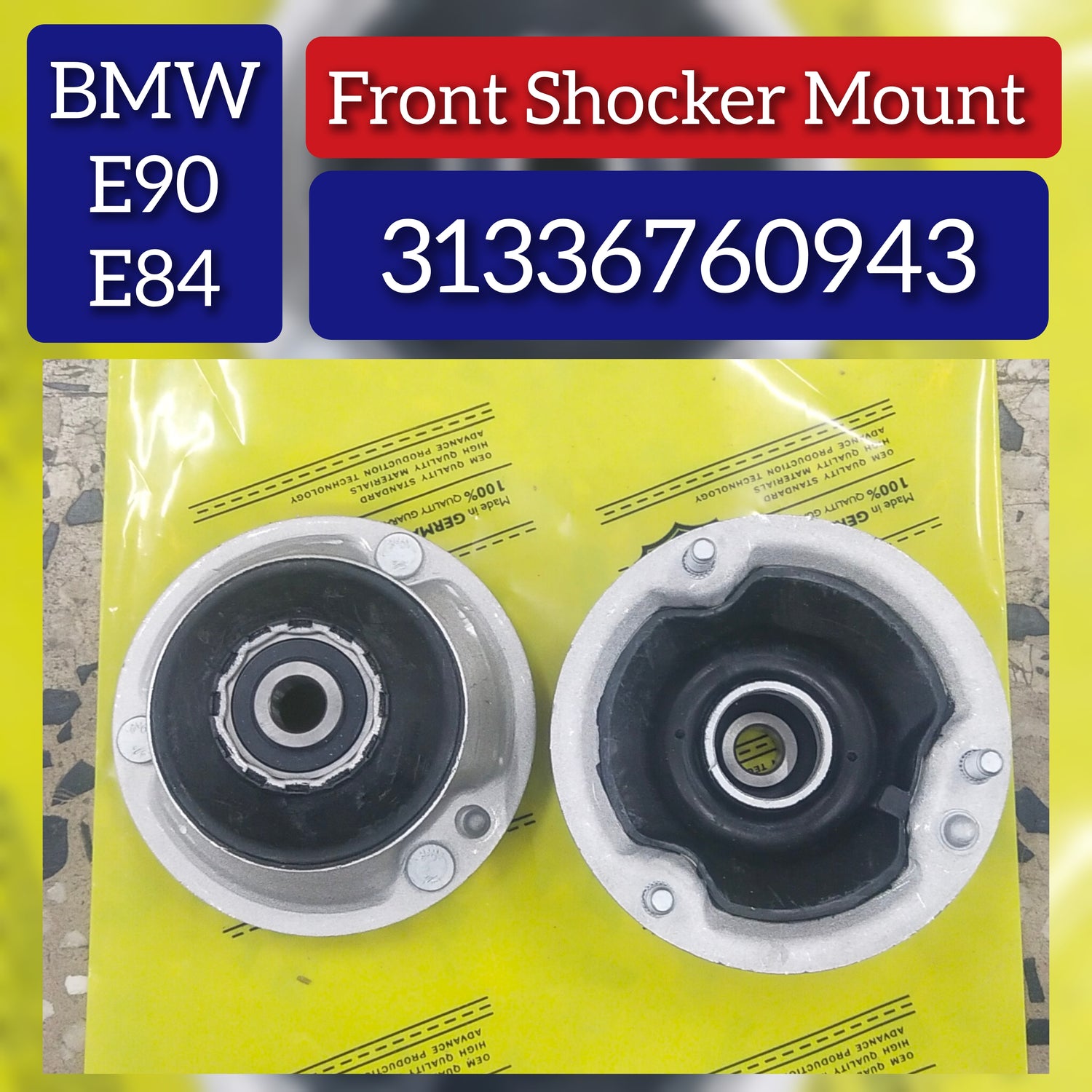 Front Suspension Support Strut Mount (1 Pc) 31336760943 6760943 Compatible With BMW 3 Series (E90) & 5 Series (E60) & X1 (E84) & X3 (E83)