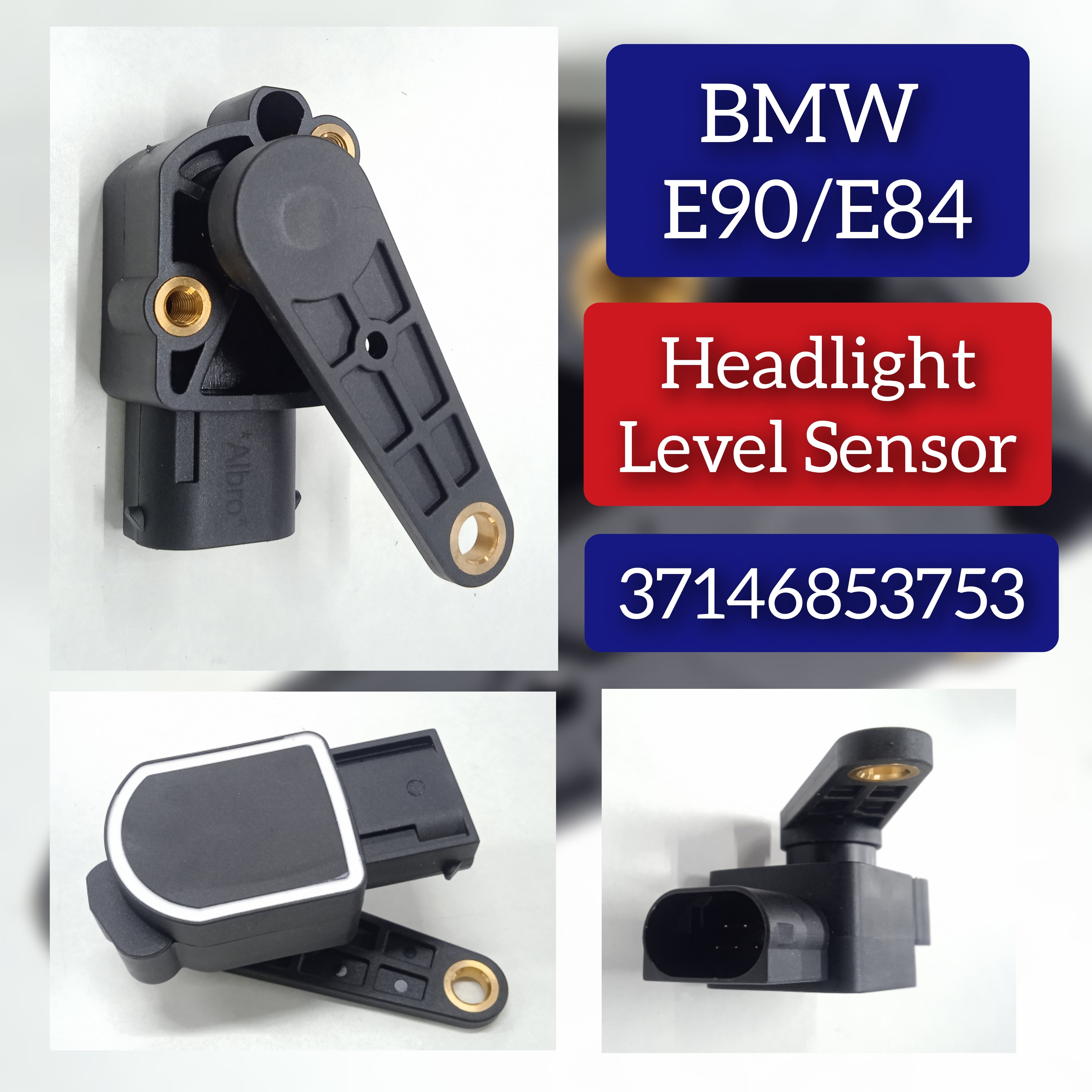 Headlight Level Sensor 37146853753 Compatible With BMW 3 Series E90 & 5 Series E60 & X1 E84 & X5 E70 & X6 E71, E72 & Z4 Roadster E89