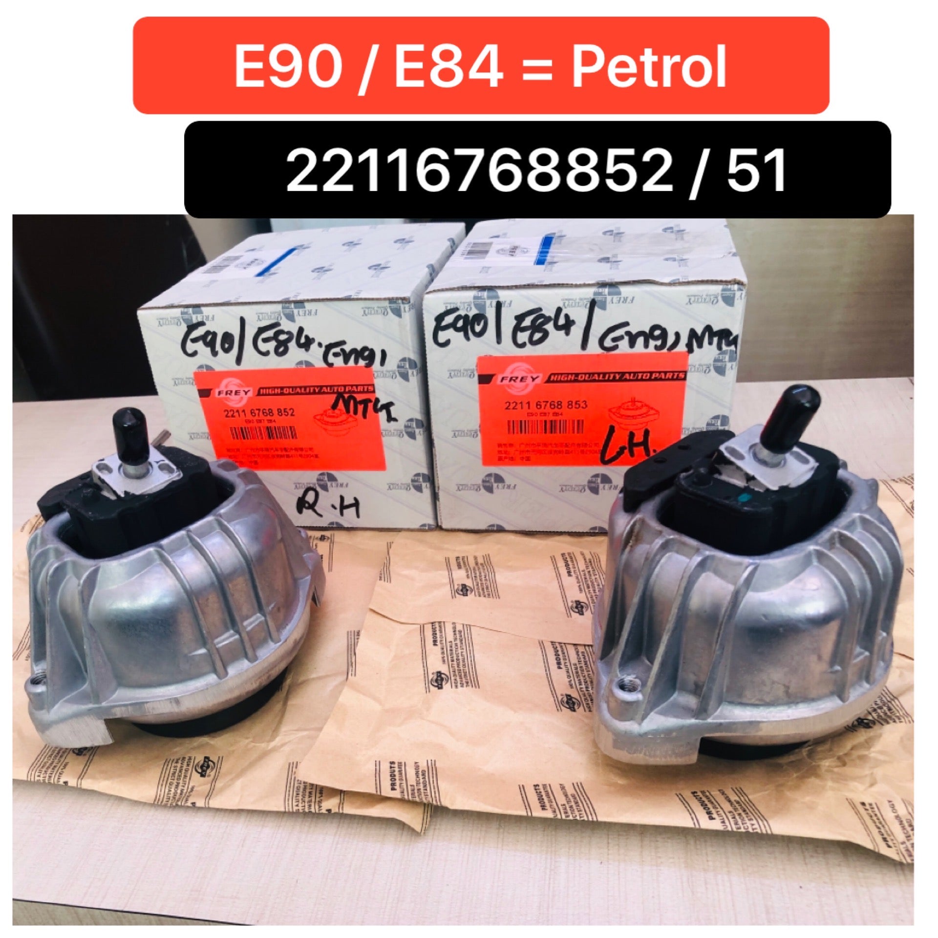 Front Engine Support Motor Mount Set Compatible With BMW 3 Series E90 & X1 E84  Engine Support Motor Mount Left 22116768851 & Right 22116768852