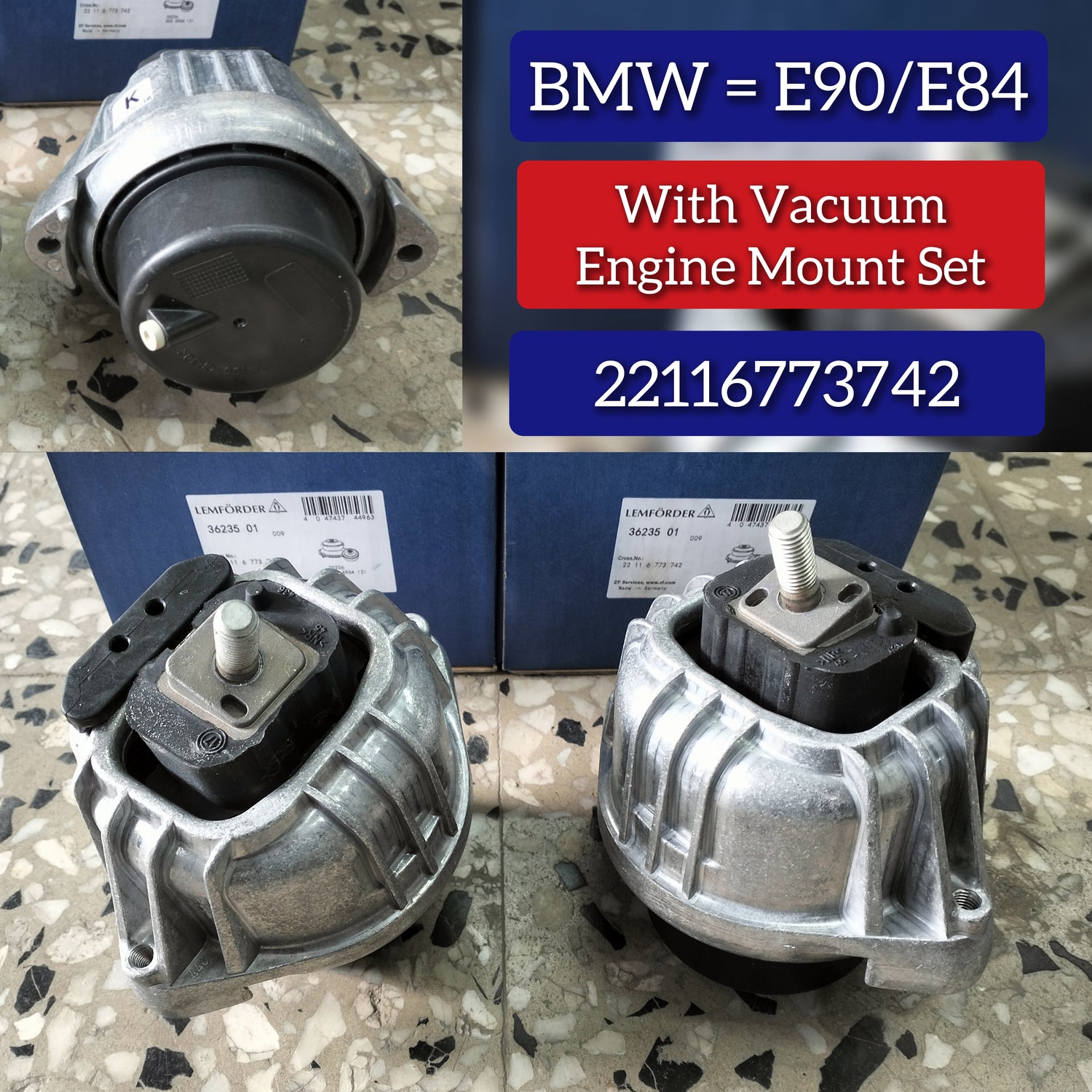Front Right/Left Engine Motor Mount 22116773742 Compatible With BMW 3 Series E90 & X1 E84 E81 E88