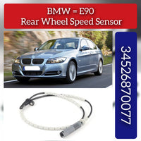 Rear Left/Right ABS Wheel Speed Sensor 34526762476 34526785022 34526870077 Compatible With BMW 3 Series E90 E92 E93