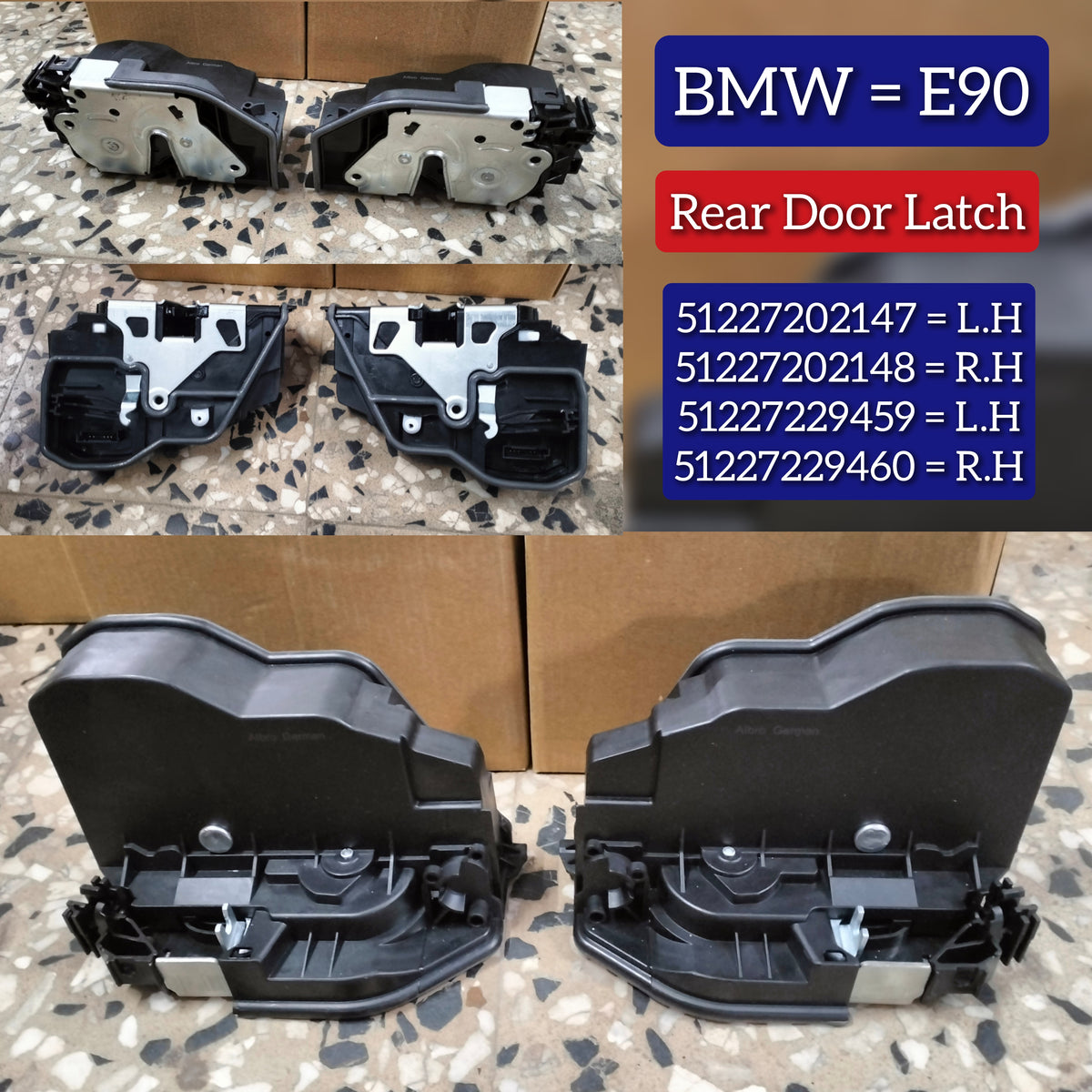 Rear Left Door Lock Actuator Latch Left 51227202147 Right 51227202148 Compatible With BMW  3 Series (E90) & 3 Series (F30, F80) & 5 Series (E60) & 5 Series (F10) & 7 Series (E65, E66, E67) & X5 (E70) & X6 (E71, E72)
