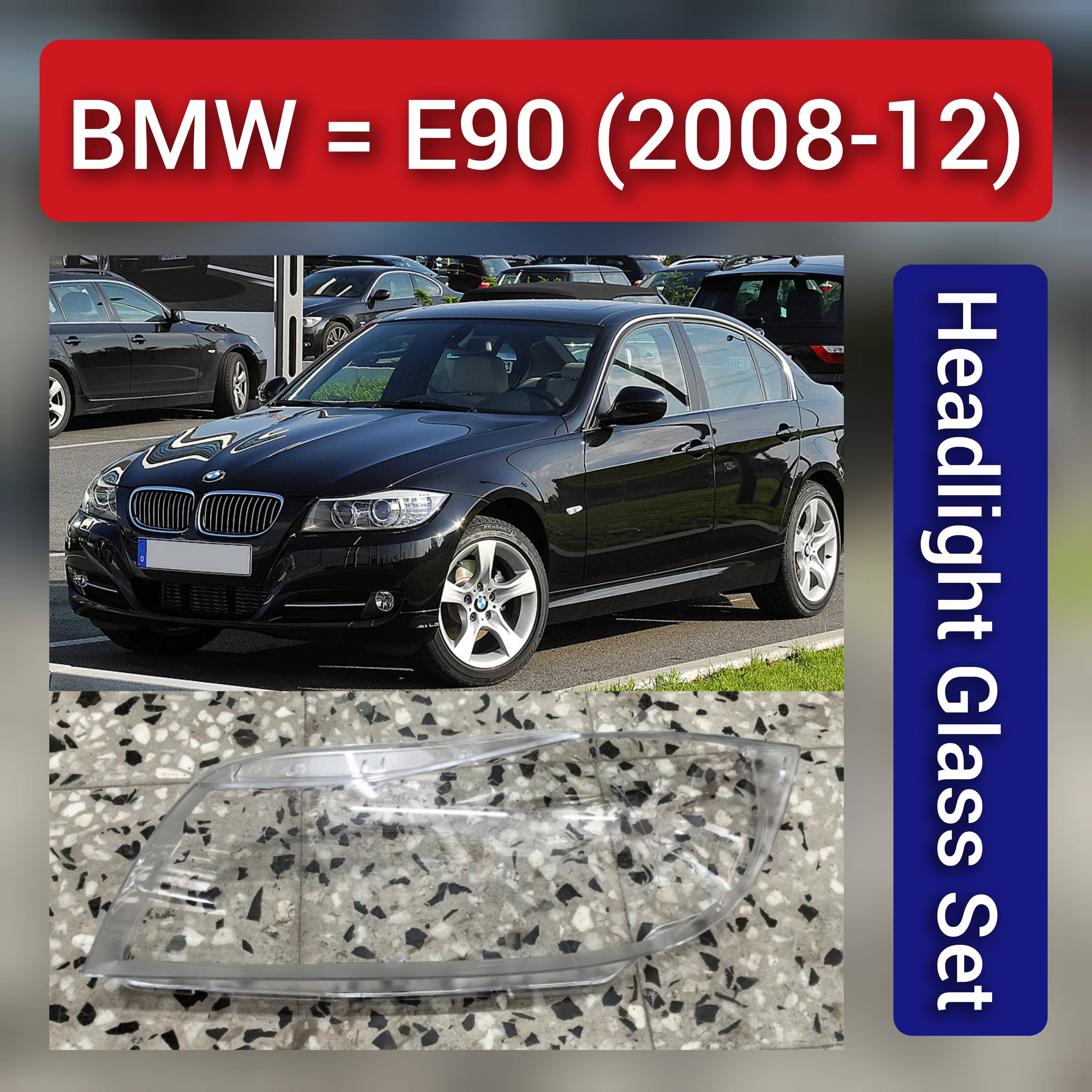 Front Headlight Glass Compatible with BMW E90 2008 -2012.