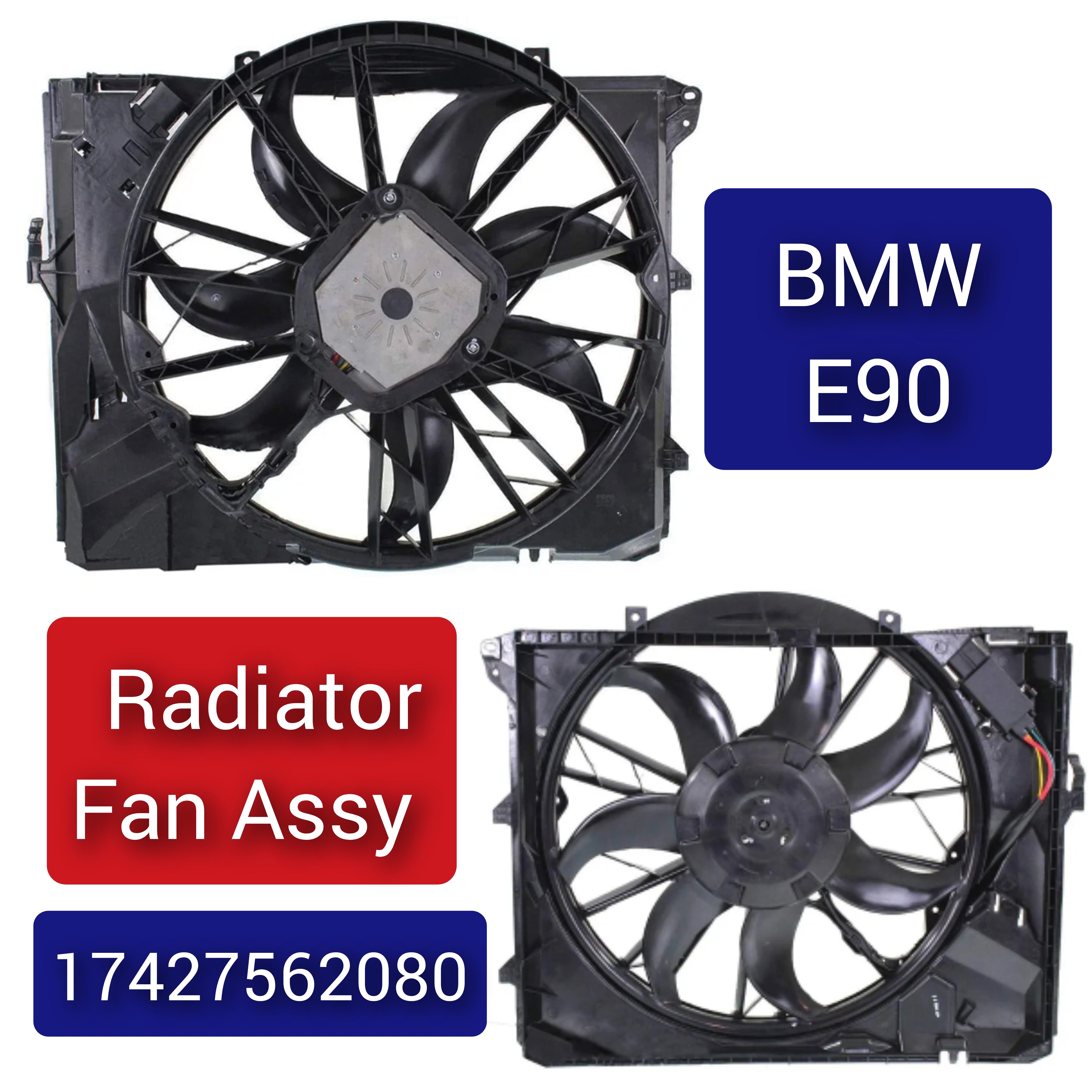 Engine Radiator Cooling Fan Assembly 17427562080 17427533274 Compatible With BMW 3 Series (E90) & 3 Convertible (E93) & X1 (E84)
