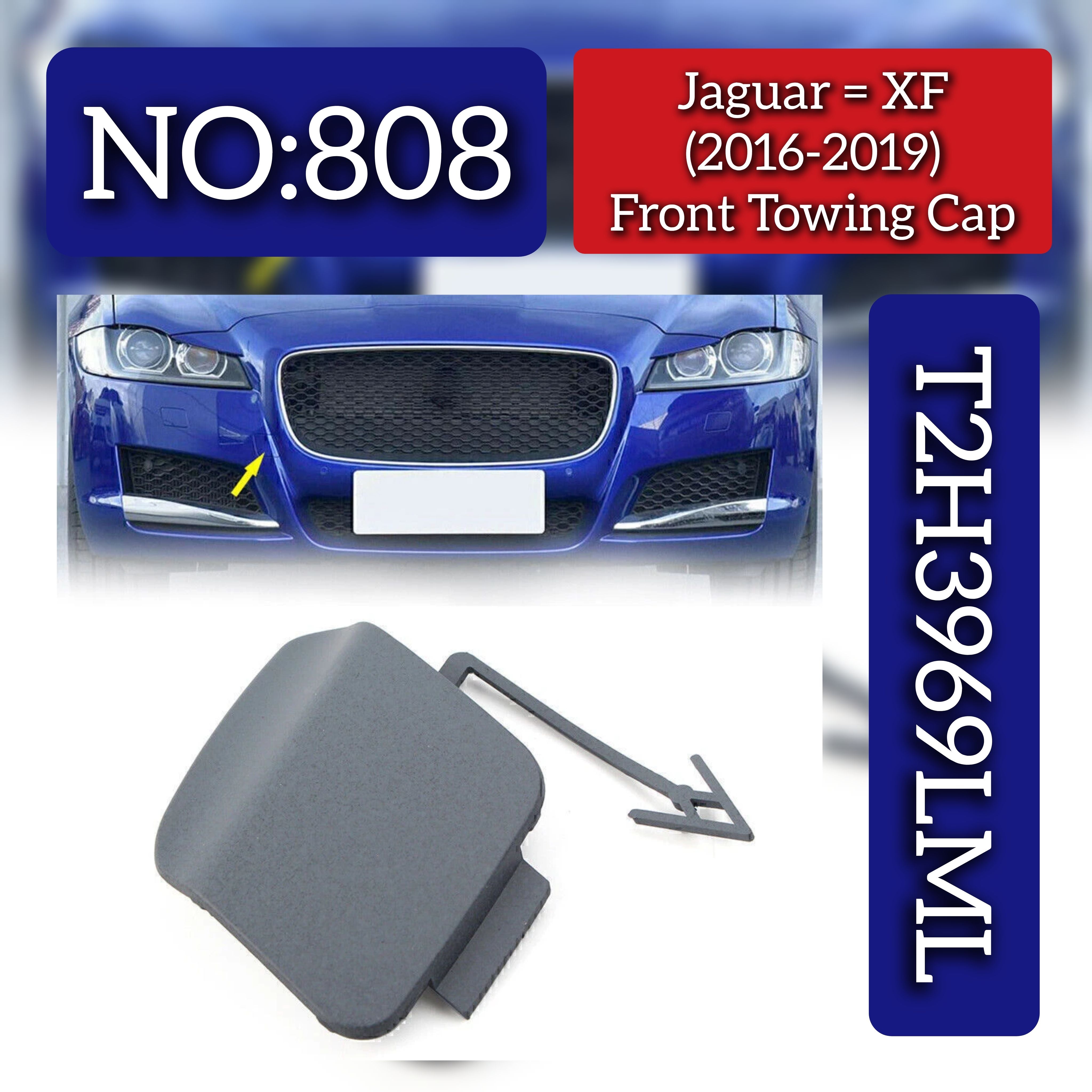 Front Towing Cap T2H3969LML Compatible With Jaguar XF (2016-2019) Tag No.808