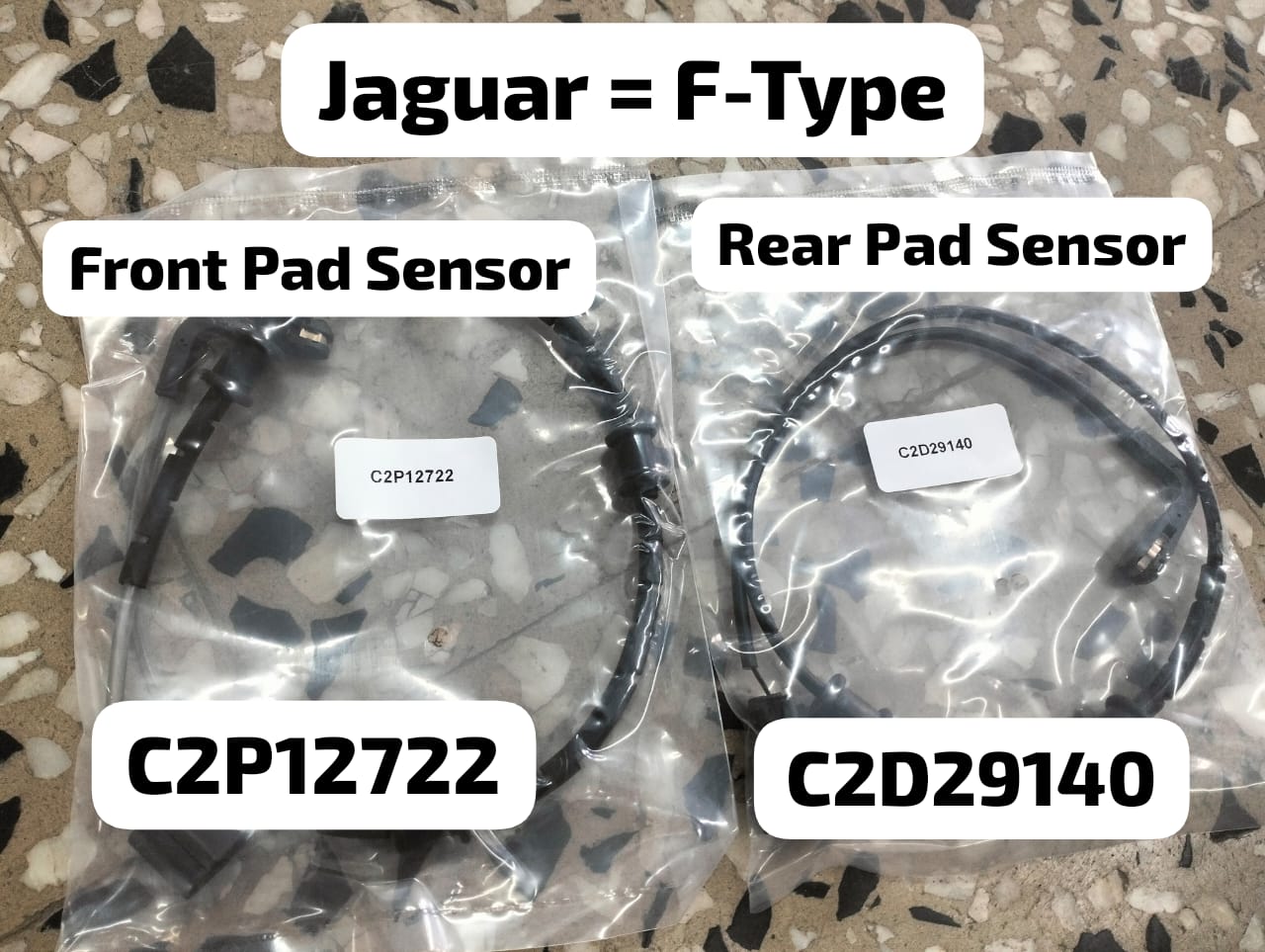 Front Brake Pad Wear Sensor C2P12722 C2Z16061 Compatible With JAGUAR F-TYPE Convertible X152 & XF I X250 & XJ X351