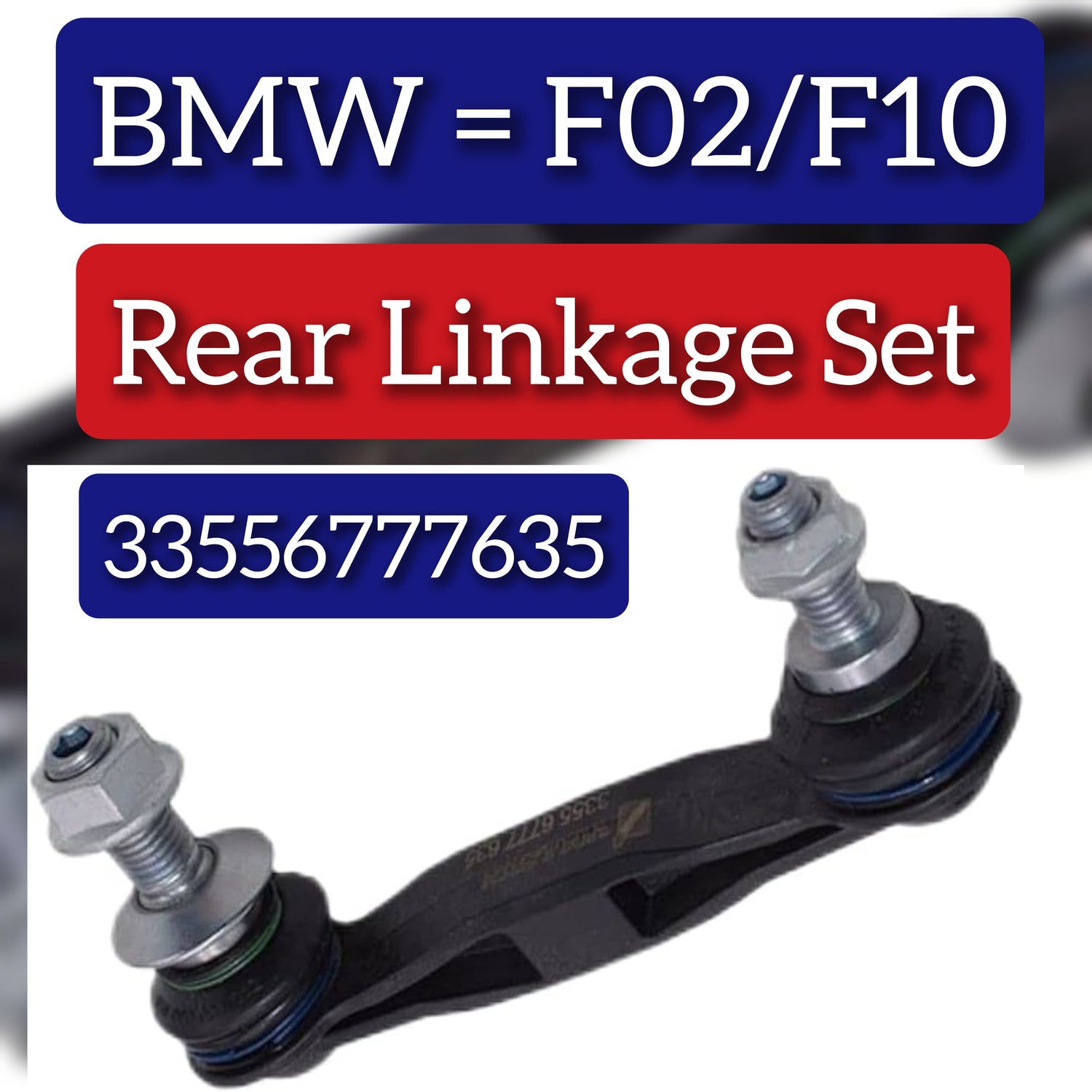 Rear Axle Sway Bar End Stabilizer Link Right & Left Set  33556777635 Compatible With BMW 5 Series (F10) & 5 Gran Turismo (F07) & 6 Convertible (F12) & 7 Series (F01, F02, F03, F04)