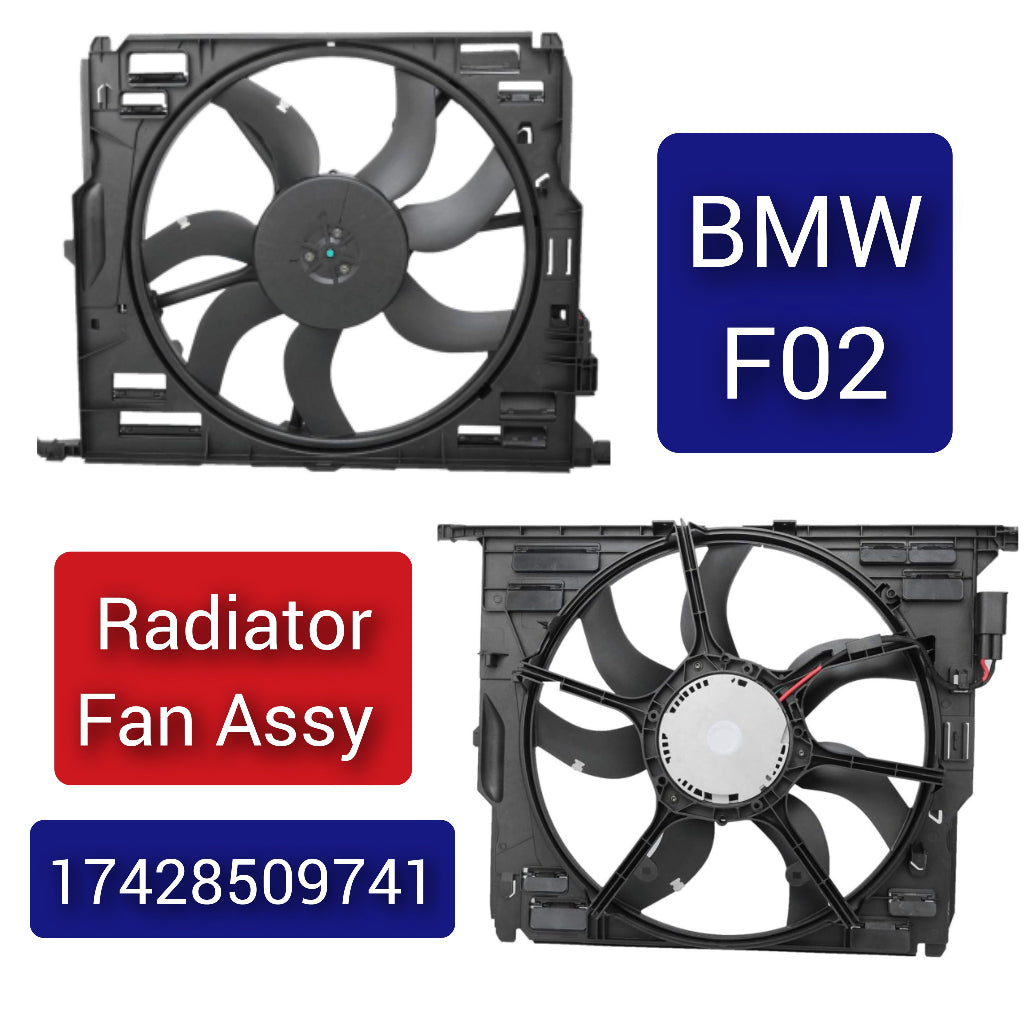 Engine Radiator Cooling Fan Assembly 17428509741 17414578976 17427806017 17428509743 17427802943 Compatible With BMW 5 Series (F10) & 5 Gran Turismo (F07) & 7 Series (F01, F02, F03, F04)