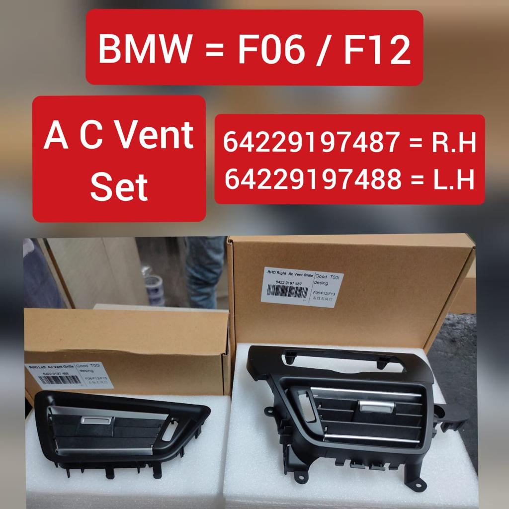 Black Ac Vent Grille Right 64229197487 & Left 64229197488 Compatible With BMW 6 Series F12 F06