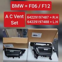 Black Ac Vent Grille Right 64229197487 & Left 64229197488 Compatible With BMW 6 Series F12 F06