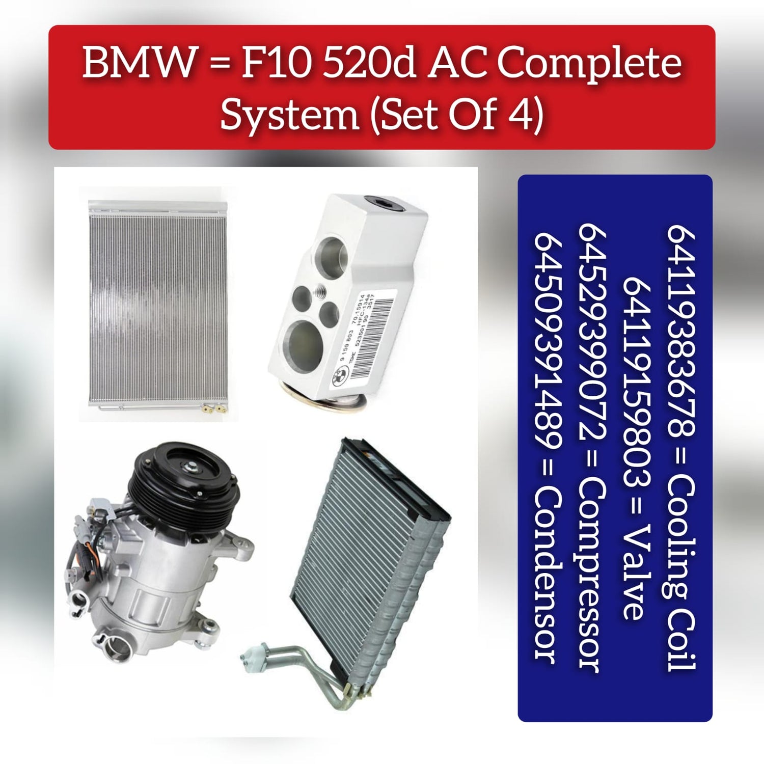 Air Conditioning Evaporator (Cooling Coil) 64119383678 64119237501 Compatible with BMW 5 Series (F10) LCI &  6 Convertible (F12) & 7 Series (F01, F02, F03, F04) & ROLLS-ROYCE DAWN (RR6) & GHOST I (RR4) & WRAITH (RR5)