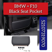 Black Seat Storage Pocket Cover 52107319070 Compatible With BMW 5 Series F10 T-2(L-Type Fitting)