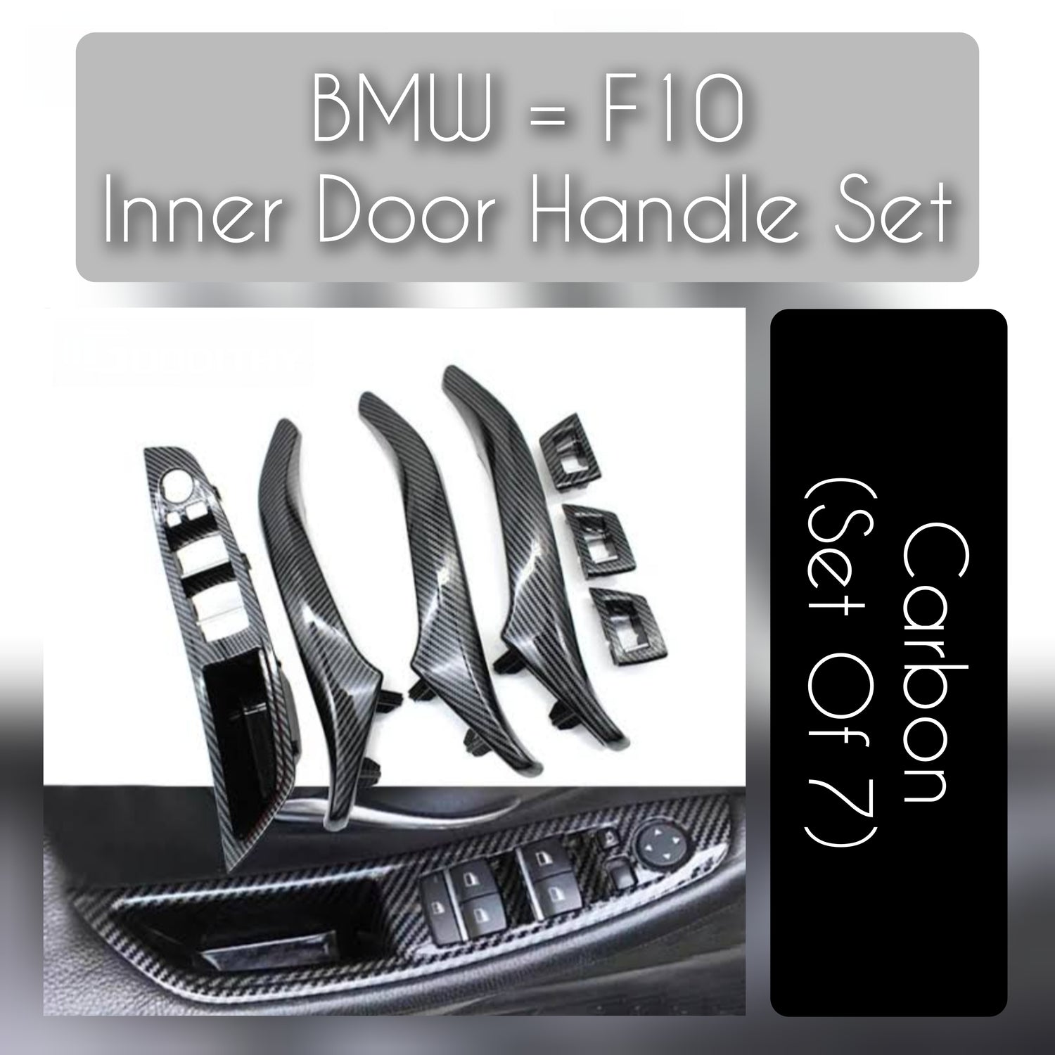 Door Handle Black Inner Set  Carbon Fiber 51417225874 51417225873 51417225847 Right 51417225848 51417225889 Right 51417225890 51417225851 51417225852 Compatible with BMW 5 Series F10 2010-2017