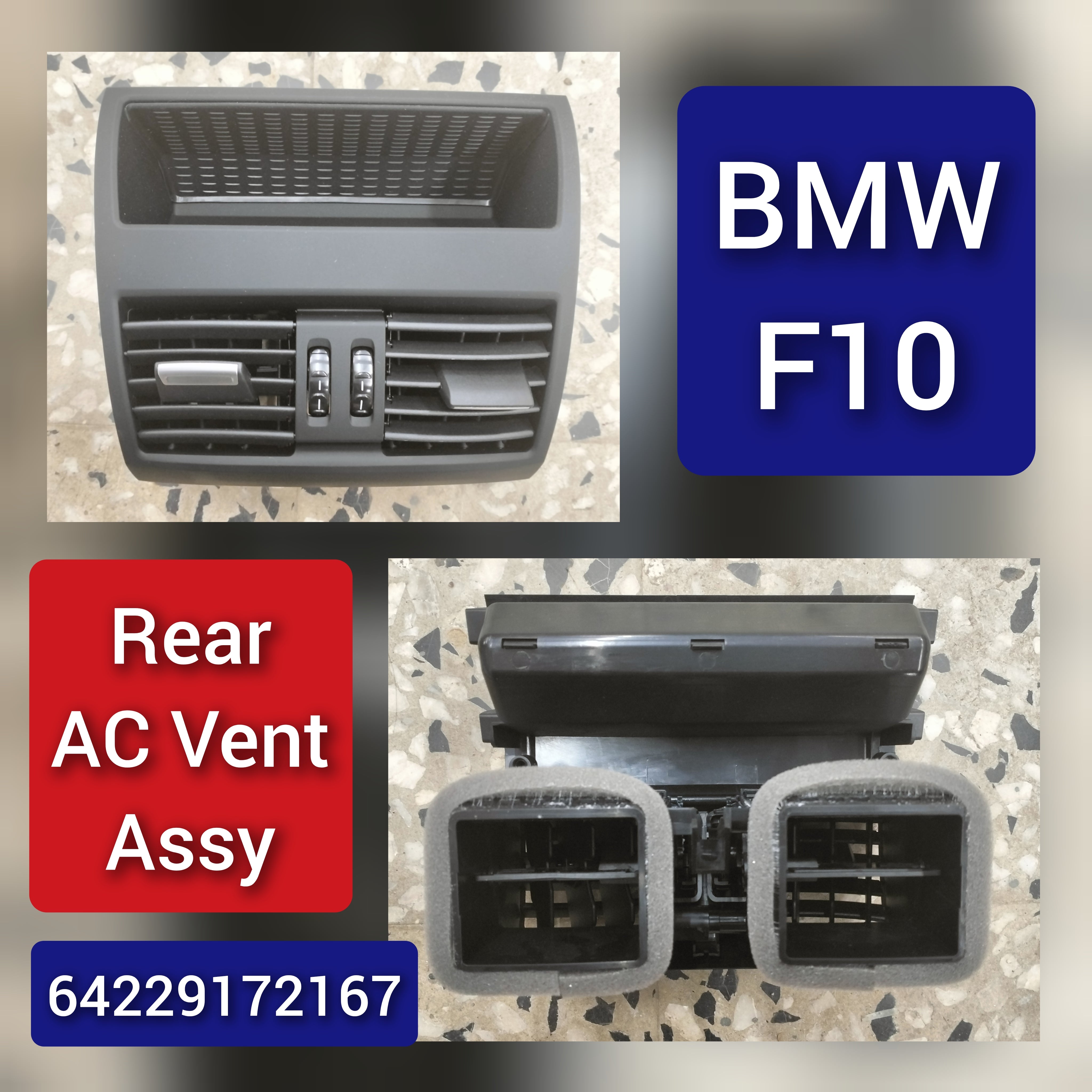 Rear Black Ac Vent Grille Assembly 64229172167 Compatible With BMW 5 Series F10