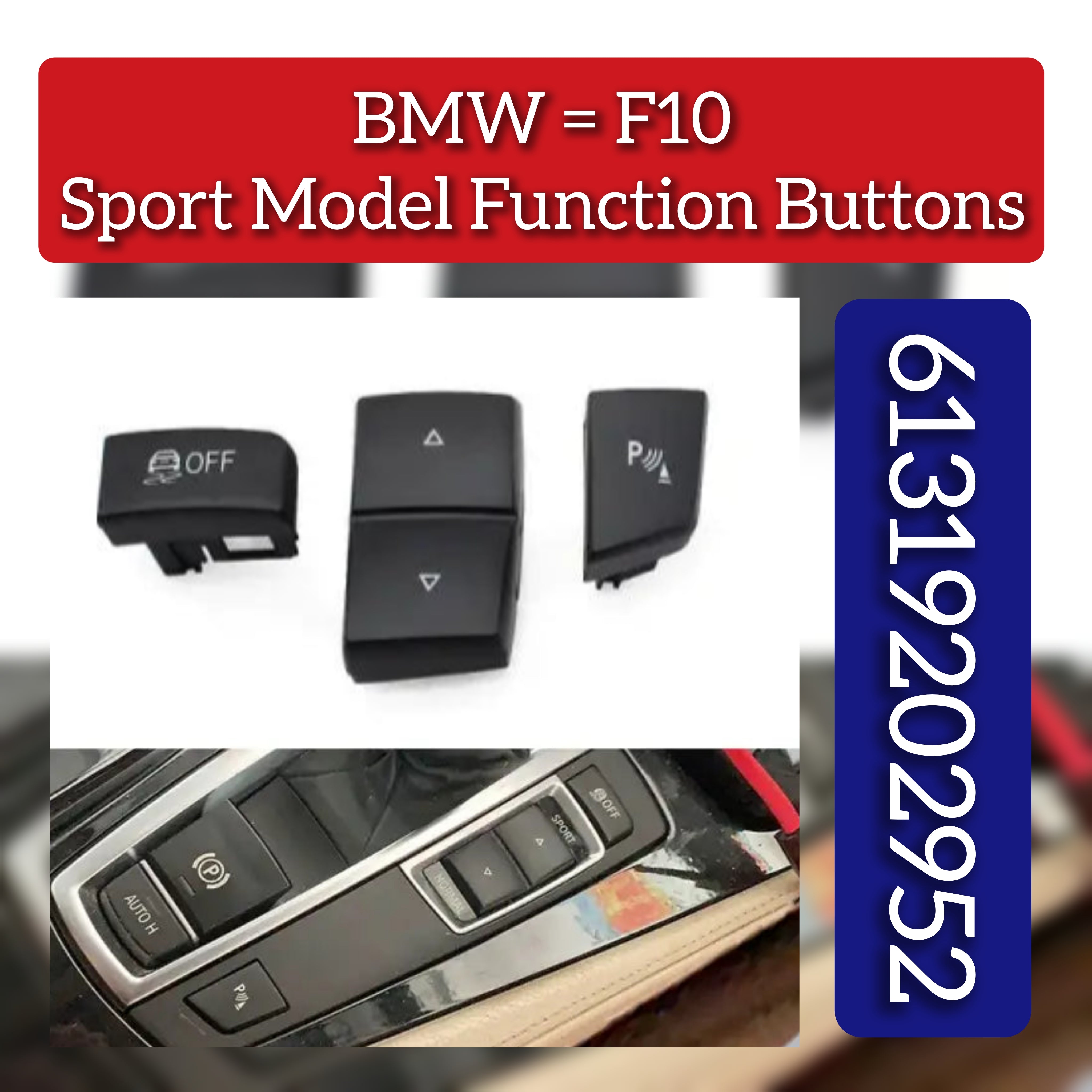 Switch Sport Mode Buttons Radar Sensor Button Cover 61319202952  Compatible with BMW  5 Series F10 & 6 Series F06 F12 & X3 F25