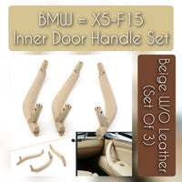 Inner Door Pull Handle Set Beige Left 51417345331 Right 51417345332 Compatible With BMW X5 X6 F15 F16