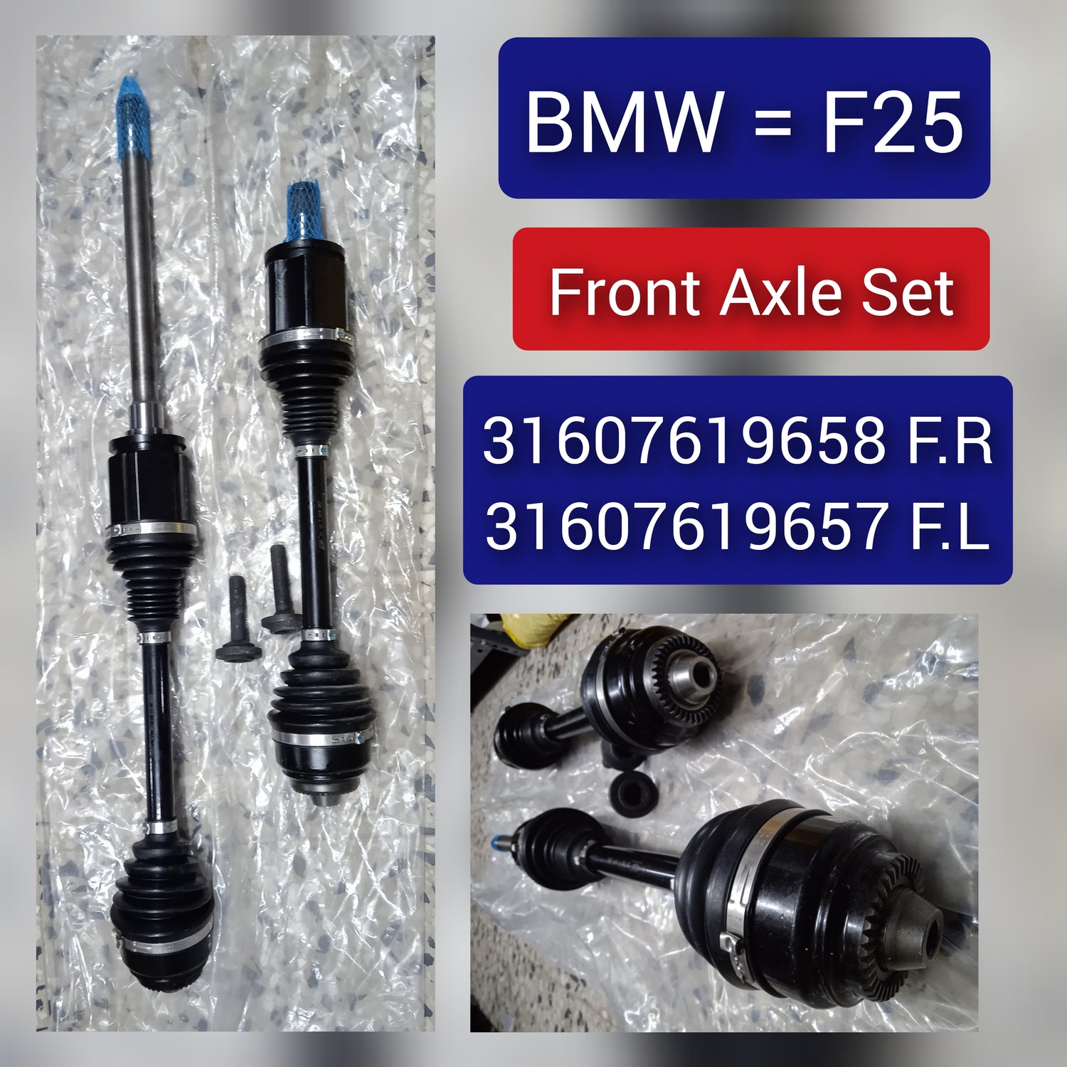 Front Left Drive Axle Shaft Assembly 31607619657 31608675013 Compatible With BMW X3 (F25)