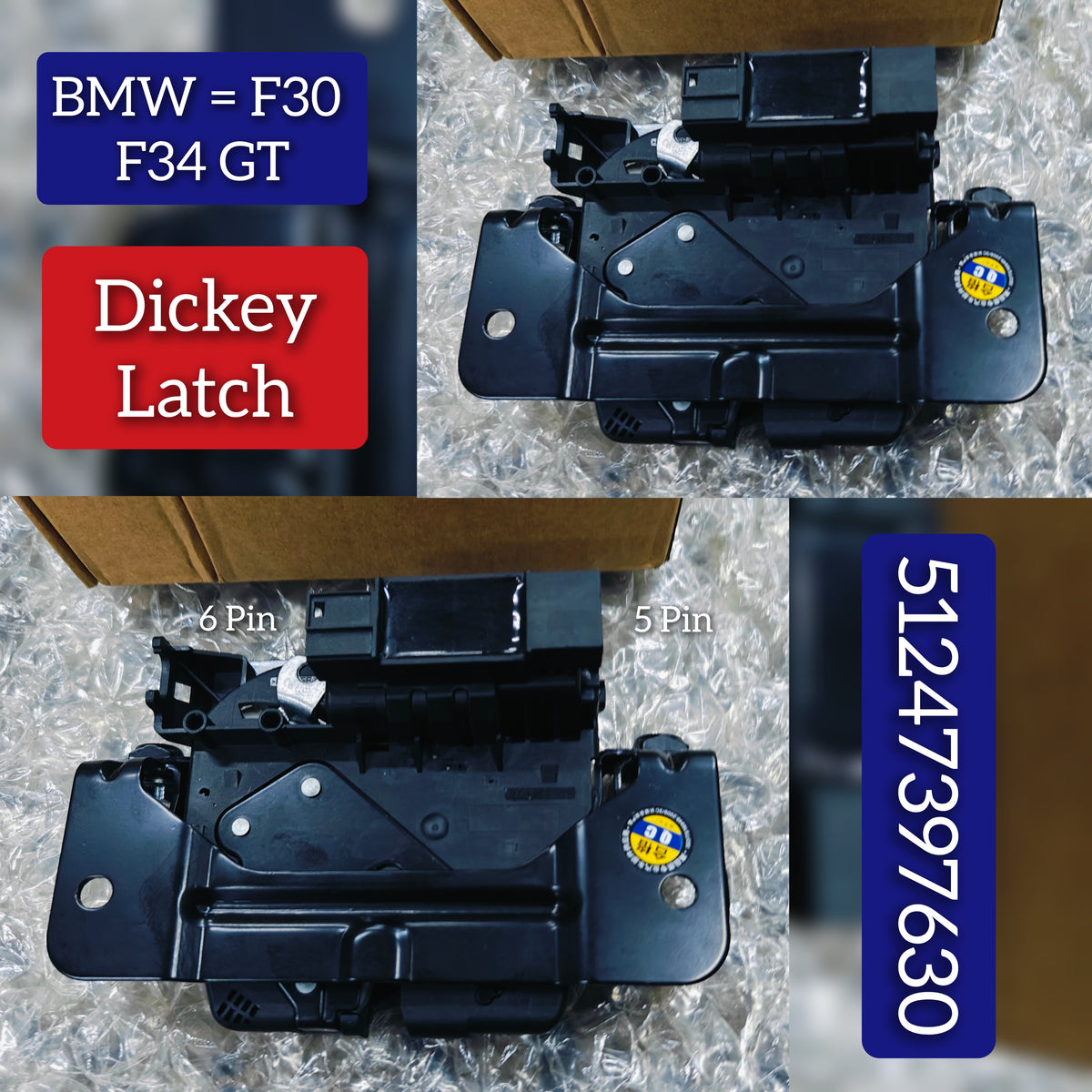 Dicky Latch 51247397630 Compatible With  BMW 3 Series F30 & 3 Series GT F34 2014-2019