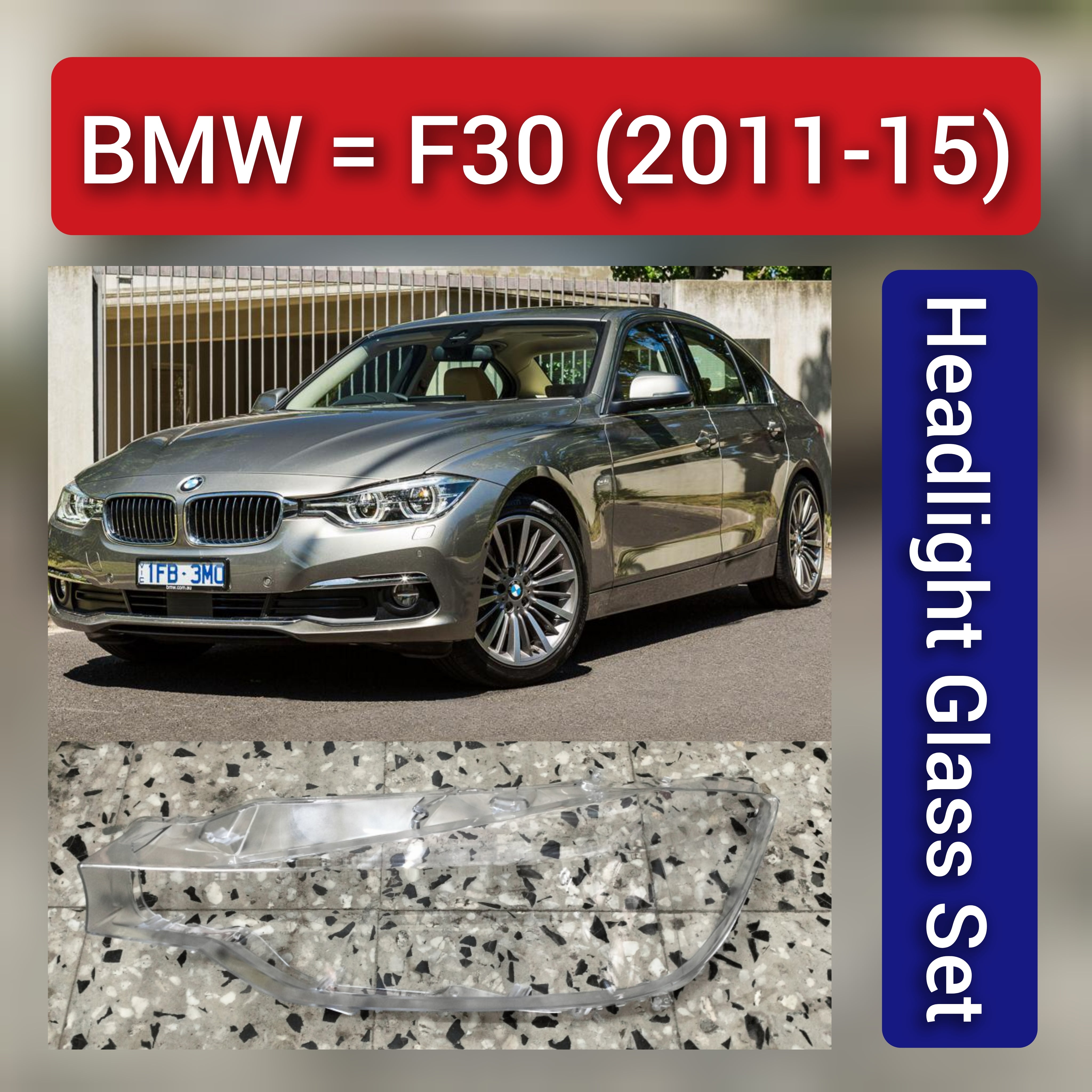 Front Headlight Glass Compatible with BMW F30 2011 - 2015.